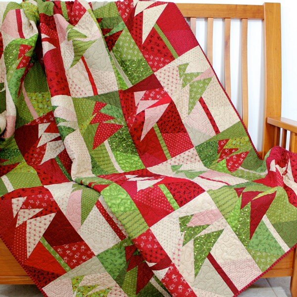 RESERVED for BRENDA - Christmas Art Quilt - Wall Hanging - Modern Holiday Trees CIJ