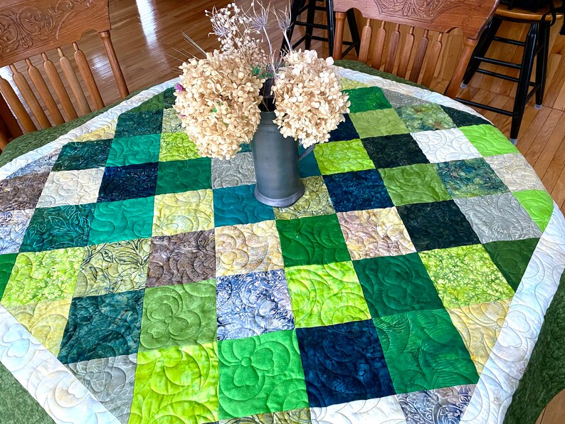 Patchwork Quilted Lap Throw Assorted Green St. Patrick Table Etsy