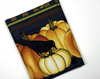Pumpkin and Crows Fabric, Yardage, Henry Glass Cavalier Border Stripe, Fall Quilting