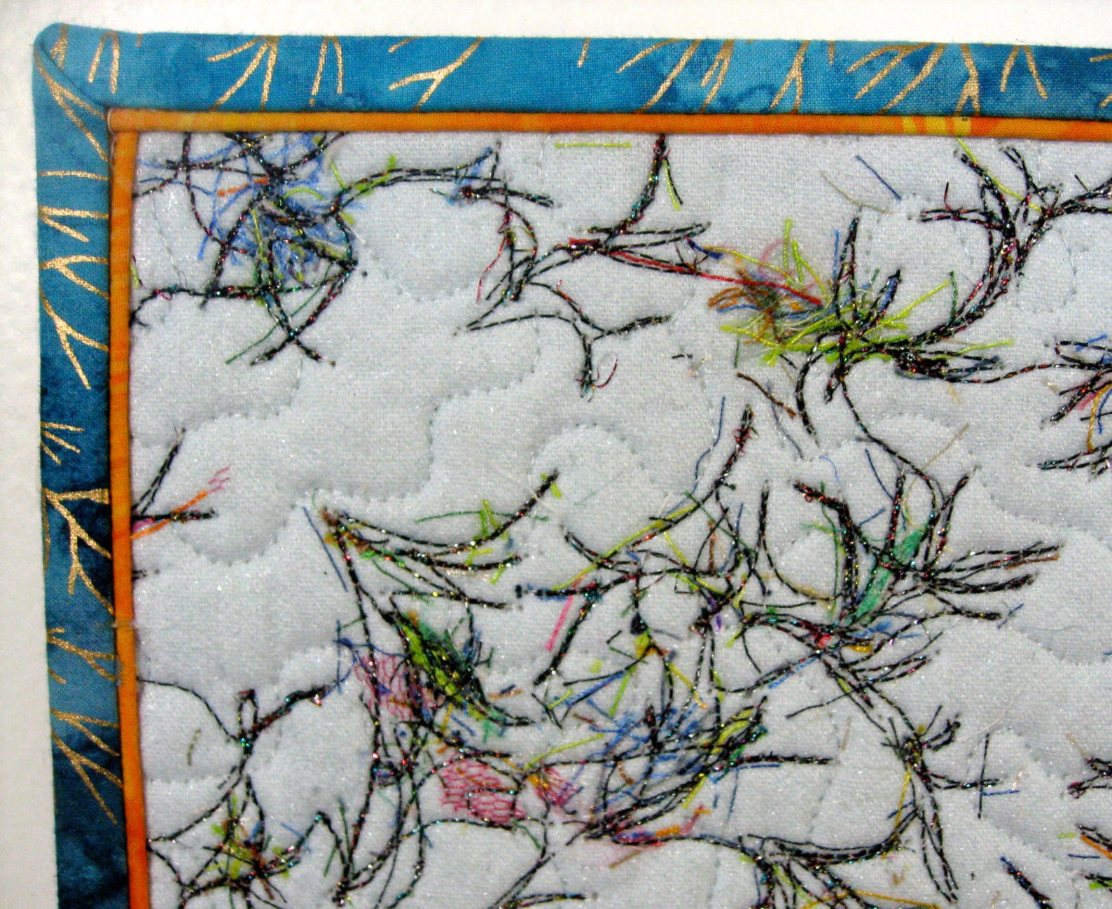 Vogel Art Quilt Textilkunst Konfetti Quilt gesteppte Wand Etsy