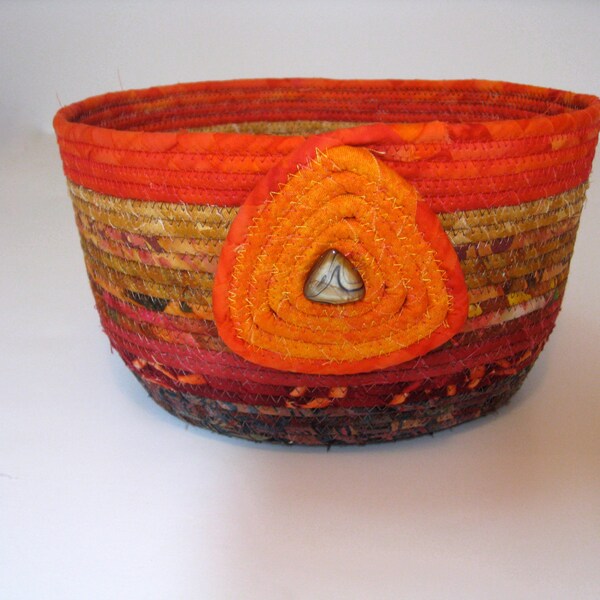 Clothesline Rope Basket Hand Coiled Xtra Large Vibrant Colors