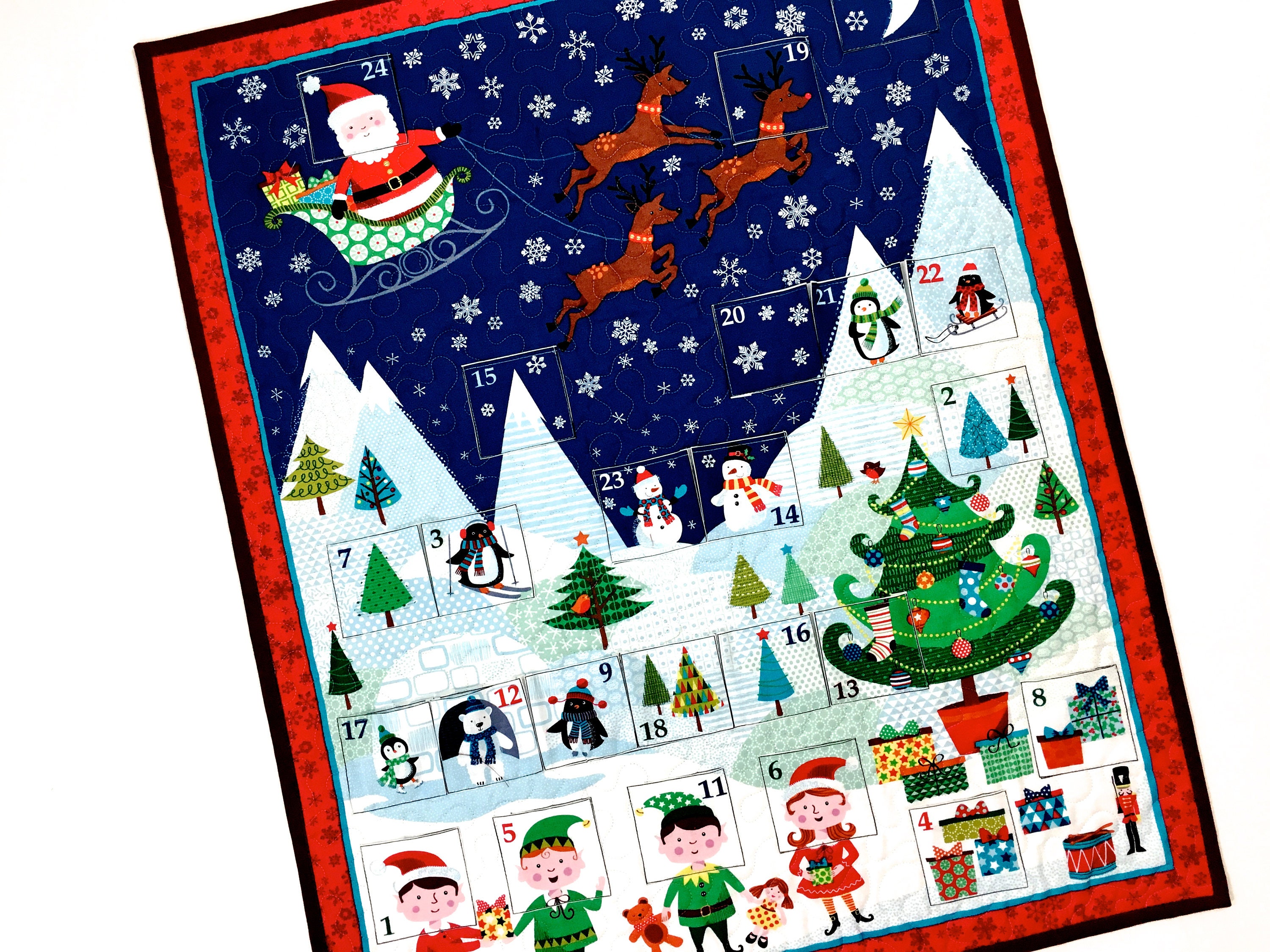 Advent Calendar Quilted Christmas Wall Hanging Childrens Etsy