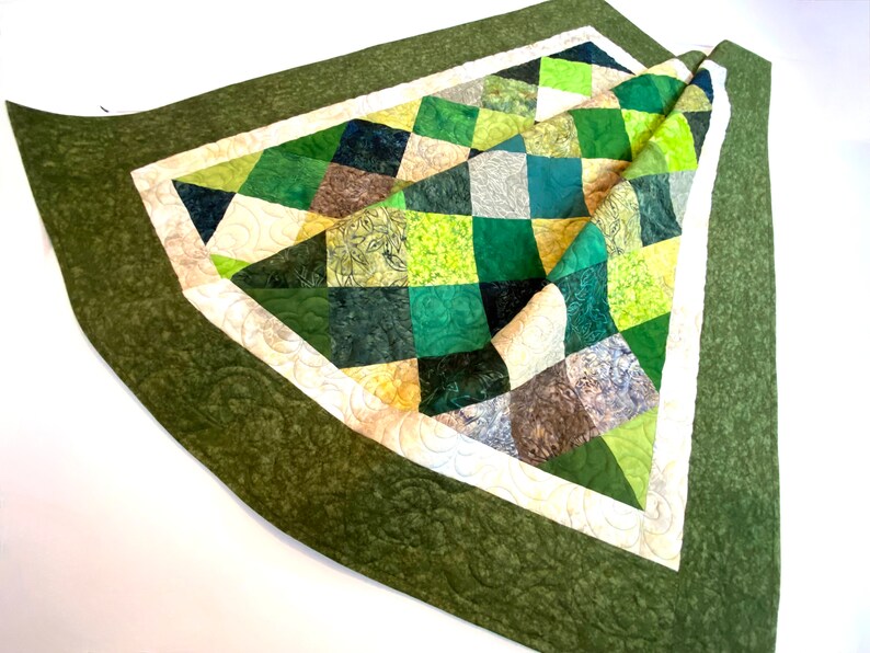 Patchwork Quilted Lap Throw Assorted Green St. Patrick Table Etsy
