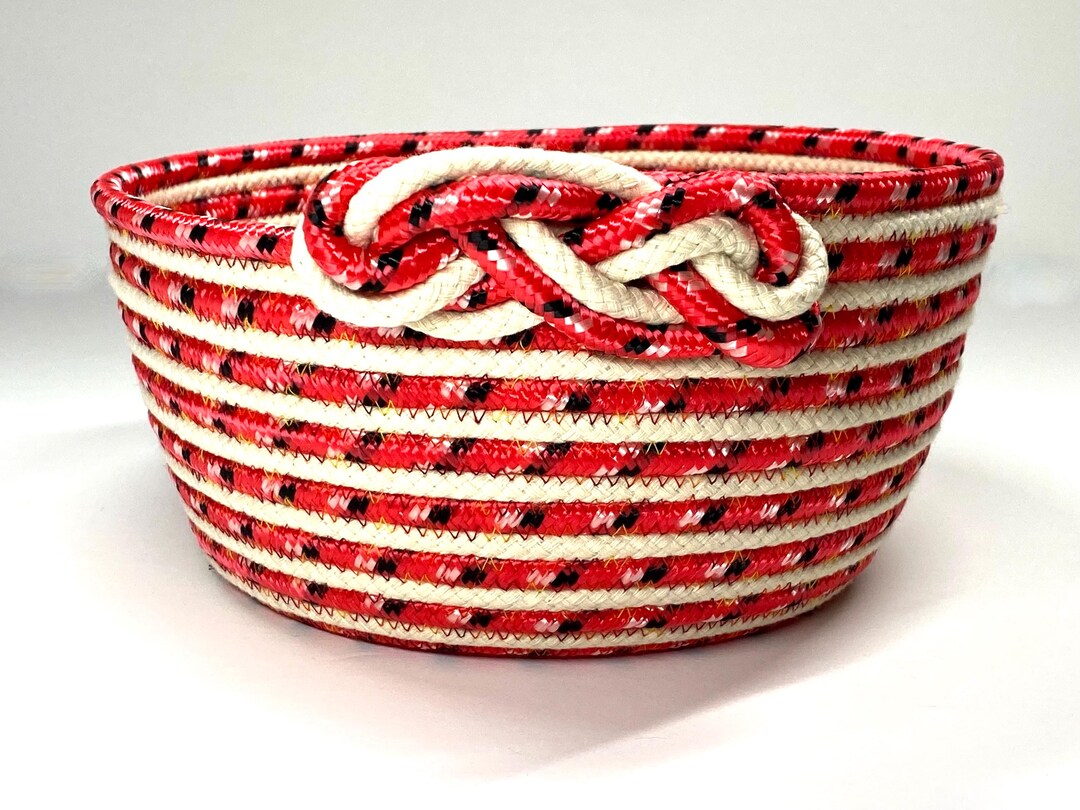 Quilted Coiled Rope Basket, Clothesline & Marine Rope Plant Holder ...