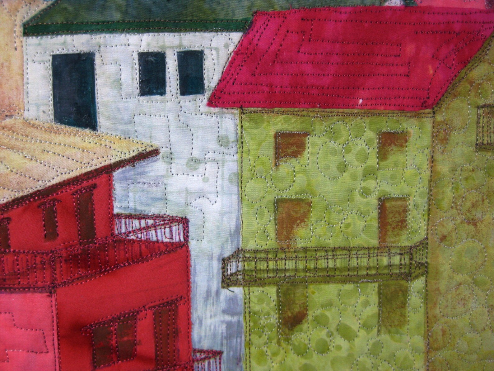 Art Quilt Manarola Italy Confetti Applique Wall Hanging Etsy