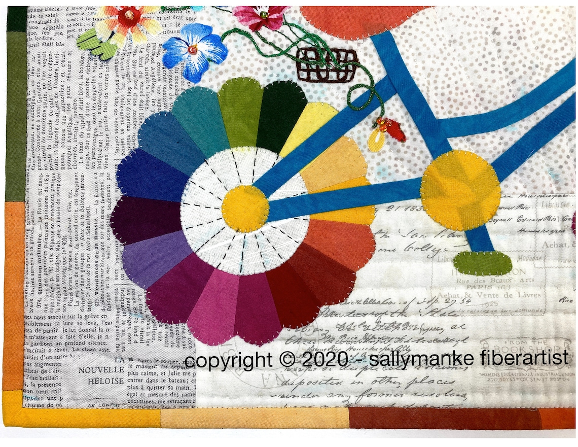 MINI Whimsical Bicycle Art Quilt PATTERN Original Design Etsy
