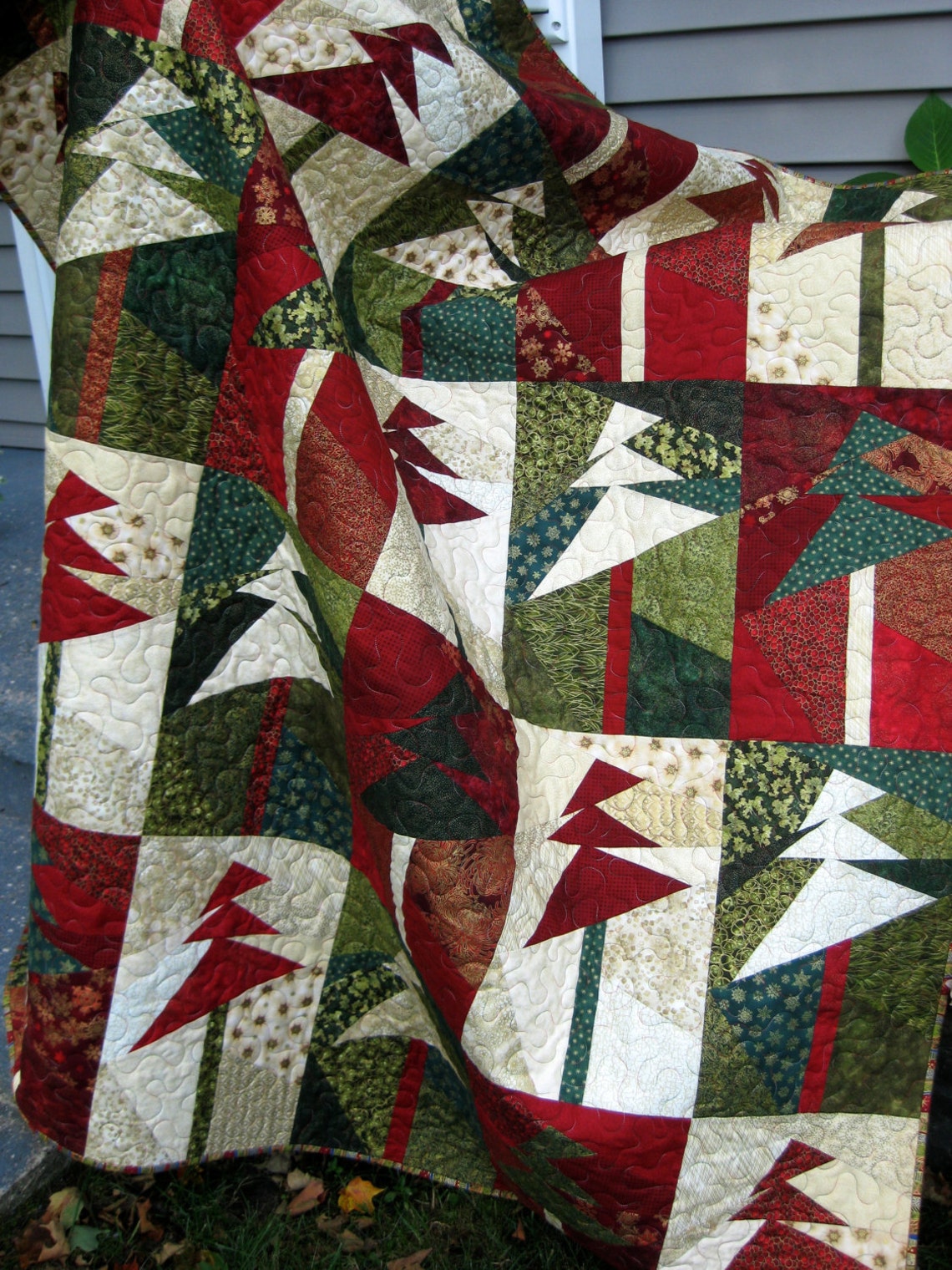 Lap Quilt Wall Hanging Modern Christmas Trees Etsy