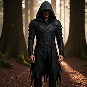 Men&#39;s Gothic Leather Cloak: Warrior Trench Coat, Fantasy Cosplay