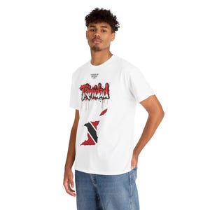 Trinidad T-Shirt | Caribbean Heritage Tee | Unisex Cotton Tee for Carnival | Flag Shirt for Trinidad and Tobago, Trinidad Map Tee