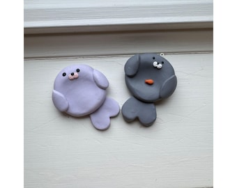 Seal- Worry stone| Desk pet| Pocket hug| Fidget keychain| White elephant gift
