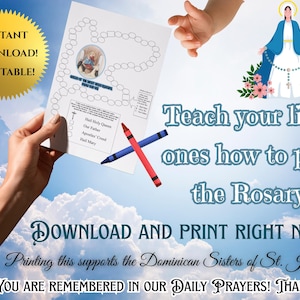Rosary Coloring and Matching Prayers page
