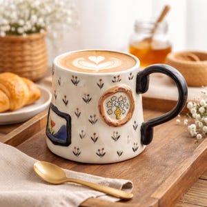 Pode incluir: Um conjunto de três canecas de cerâmica com acabamento fosco e salpicado. As canecas são em tons de creme, cinza claro e cinza escuro. Cada caneca tem um design simples e minimalista, perfeito para café ou chá.