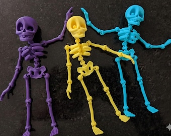 Articulated Skeleton STL | Flexi Skeleton Toy | Halloween Skeleton STL | Poseable Skeleton 3D Print