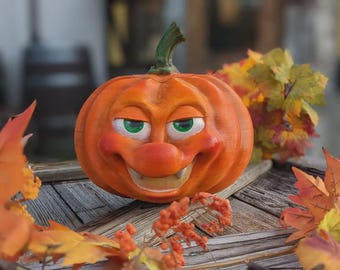 Cabeza de calabaza imprimible en 3D: Decoración espeluznante de Jack-O-Lantern (Descarga digital)