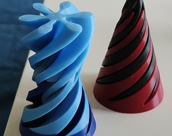 Escultura em Espiral Torcida em STL – Decoração de Mesa Moderna para Impressão 3D (Download Digital)