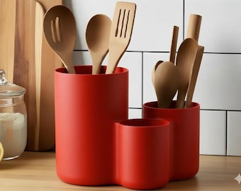 Kitchen Utensil Holder STL | Modular Cutlery Organizer | Modern Kitchen Decor | 3D Print Storage