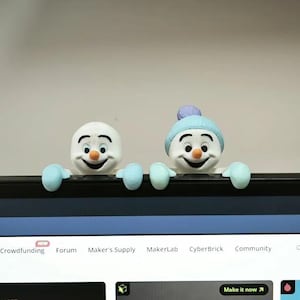 3D-utskrift av snögubbehylla | Juldekorationer med bildskärm (3MF-fil)