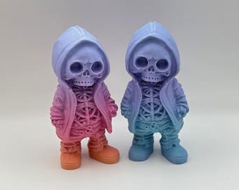 Skeleton Hoodie STL File | 3D Printing Skull Figurine | Digital Download