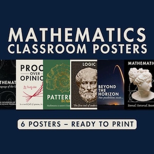 Mathematics Poster Set – 6 Printable STEM Wall Art Designs | Digital Download for Classroom or Homeschool