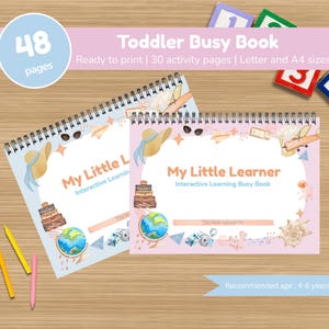Busy Book Printable Bundle for Toddlers and Preschool 20+ Velcro and Dry Erase Learning Pages PDF Activity Binder Ages 4-6