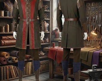 Mittelalterliches Hexenmeisterkostüm für Herren, Cosplay-Outfit aus Wolle und Leder, Renaissance-Abenteureranzug
