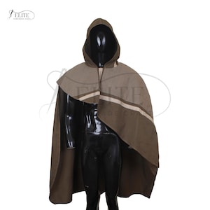 Jedi Cloak Canvas Hooded Cape for Men | Star Wars Cosplay Robe | Comic Con & Halloween Costume