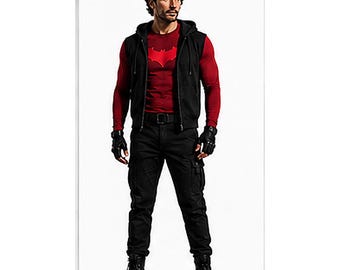 Red Hood Cosplay-Kostüm für Herren, Gotham Vigilante-Outfit, Superhelden-Kostüm