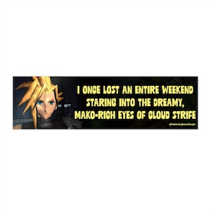 Cloud Strife Bumper Sticker: Funny FF7 RPG Vinyl Decal