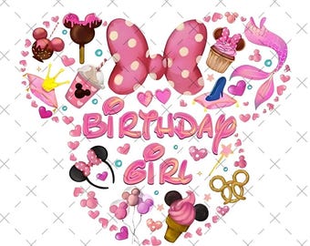 Birthday Girl Svg, Family Birthday Svg, Birthday Mouse PNG, Mouse Ear Balloons and Stars Svg, Png Svg Files For Print, Instant Download