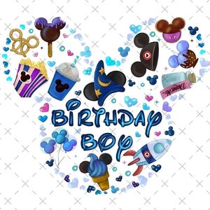 Birthday Boy Svg, Family Birthday Svg, Birthday Mouse PNG, Mouse Ear Balloons and Stars Svg, Png Svg Files For Print, Instant Download