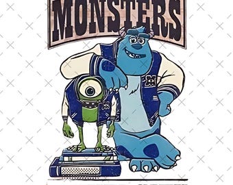 Retro Monsters Svg, Retro Monsters University Png, Monsters University Png, Monsters University Est. 2013, Archivo digital, Diseño de sublimación