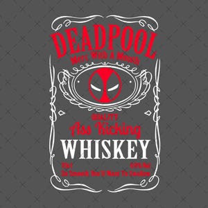 Funny Deadpool Whiskey Design: Superhero PNG, Mug Tumbler Shirt (Digital Download)