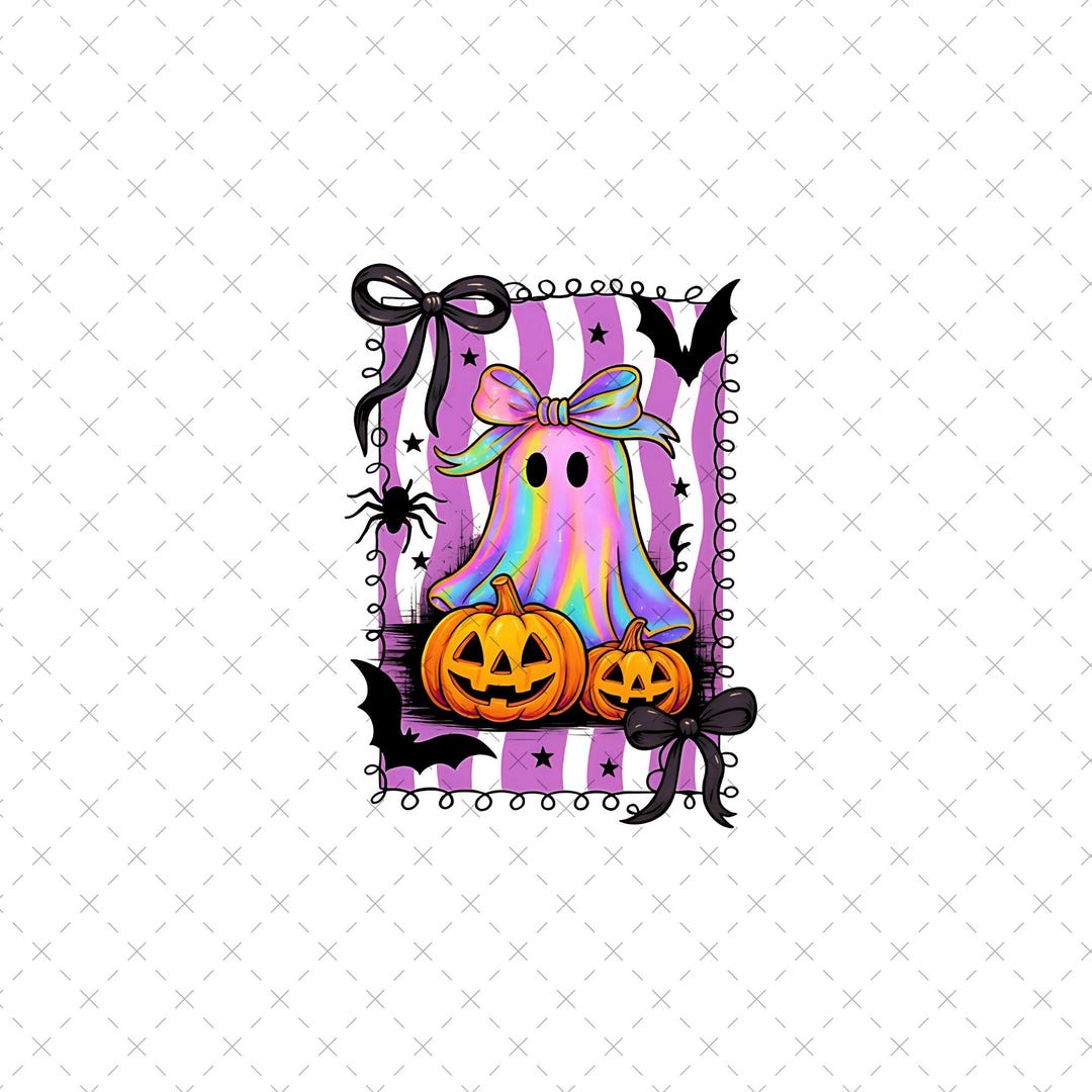 Preppy Coquette Iridescent Ghost PNG SVG, Halloween Shirt Png, Girly ...