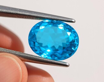 Topazio blu svizzero AAA, taglio ovale, pietra preziosa sciolta, 80-85 ct