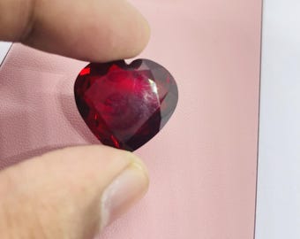 Red Ruby Heart Shape Loose Gemstone 25CT Mozambique Ruby | Healing Crystal for Jewelry Making