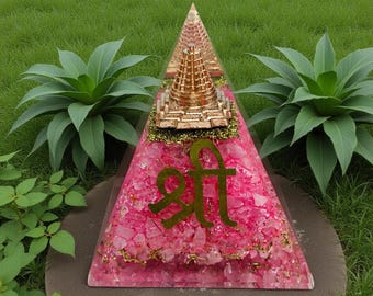 Handmade Rose Quartz Energy Pyramid | Chakra Balancing Decor