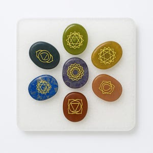 Complete 7 Chakra Stone Set | Tumbled Crystals for Meditation | Aura Cleansing, Energy Balancing, Chakra Balancing & Mindfulness Gift