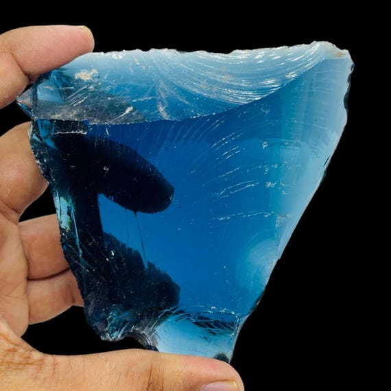 ブルーオブシディアン原石 410-510カラット | ワイヤーラッピングや