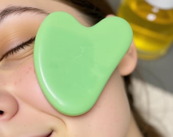 Natural Green Jade Gua Sha Tool – Facial Massage, Lymphatic Drainage