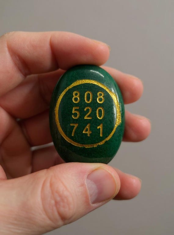 STONE Stone 刺繍パッチ 緑フチ Green Crystal Palm Stone With 808