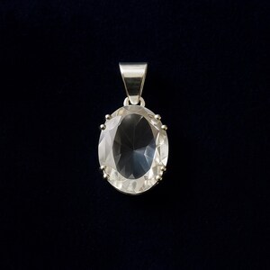 Oval cut white sapphire necklace