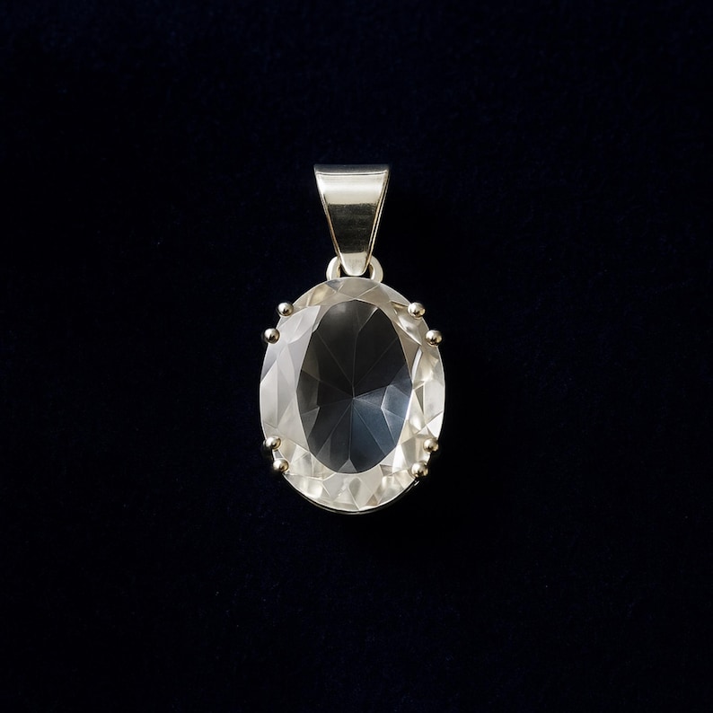 Oval cut white sapphire necklace