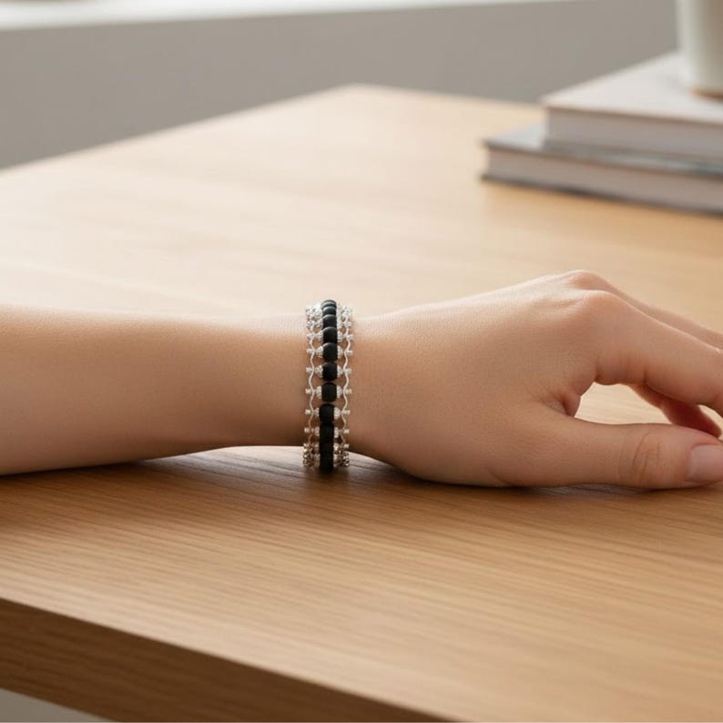 Ebony Wood Beads Bracelet