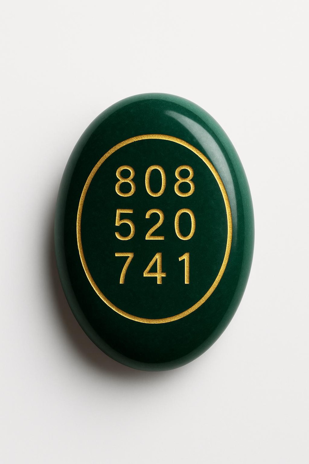 Green Crystal Palm Stone With 808 520 741 Healing Code