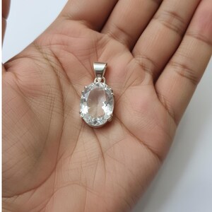 Healing crystal white sapphire pendant