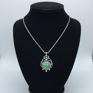 Green Crystal Healing Pendant with Chain
