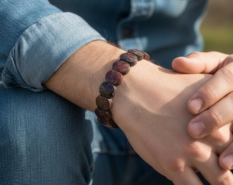 Handmade Bloodstone Bracelet – Natural Gemstone, Courage & Vitality