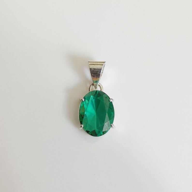 May Birthstone Green Emerald Necklace