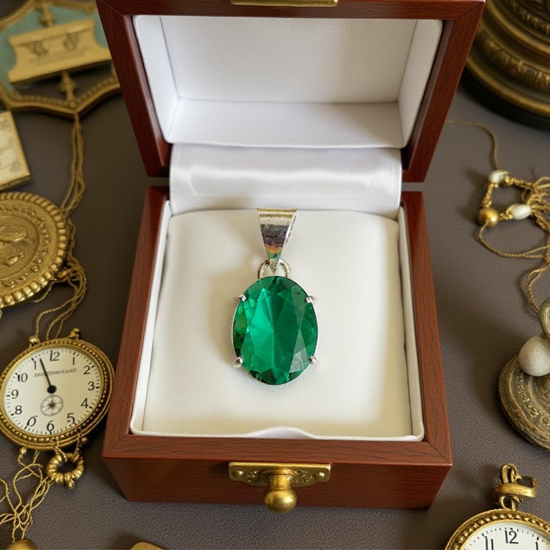 10-15ct Emerald Pendant for Healing Jewelry
