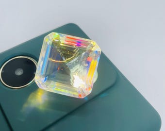 Square Mystic Topaz Gemstone | Iridescent Rainbow Cut, Brazil